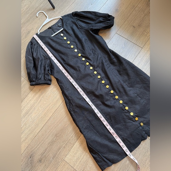 J. Crew Black and Gold Puff Sleeve Sheath Dress - Picture 8 of 10